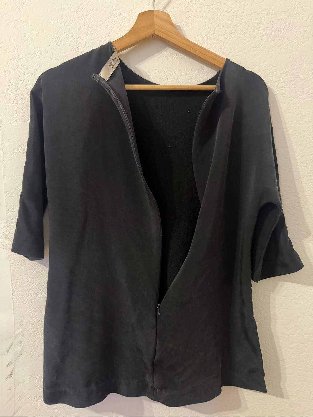 OLIVINE GABBRO Black Boatneck 3/4 Sleeve Top - Size M - Picture 5 of 11